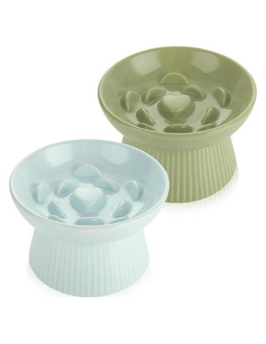 Tazón Elevado para Gatos STARVAST 2 Piezas Cerámica 15cm