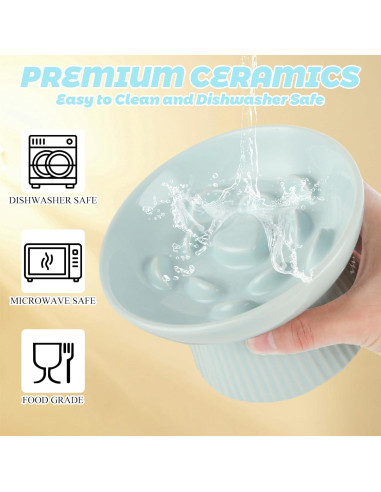 Tazón Elevado para Gatos STARVAST 2 Piezas Cerámica 15cm