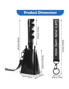 Campanas de Vaca Musfunny 20 cm - 2 Pcs para Eventos Deportivos 2