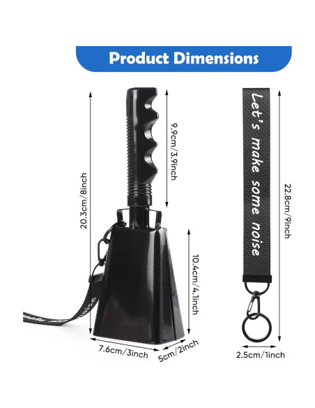 Campanas de Vaca Musfunny 20 cm - 2 Pcs para Eventos Deportivos