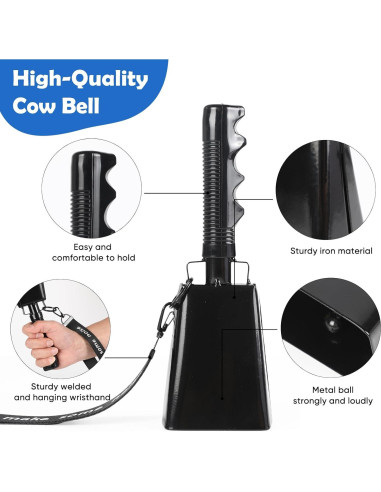 Campanas de Vaca Musfunny 20 cm - 2 Pcs para Eventos Deportivos