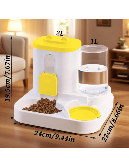 Comedero y dispensador de agua Jia Xi 2 en 1 para gatos 2L