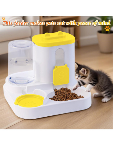 Comedero y dispensador de agua Jia Xi 2 en 1 para gatos 2L