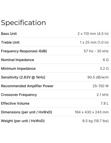 Altavoz Central Q Acoustics 5090 Holme Oak - 2x4.5" Woofers