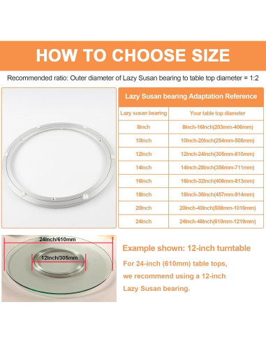 Base Giratoria de Aluminio TamBee 20.32 cm Alta Resistencia