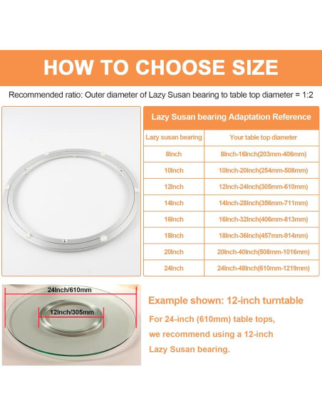 Base Giratoria de Aluminio TamBee 20.32 cm Alta Resistencia