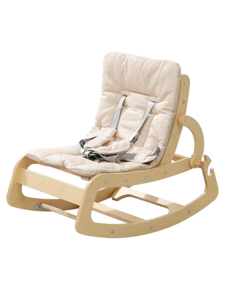 Silla Mecedora 3 en 1 Ergonomica WTTBA8001 Beige para Bebés