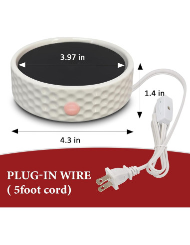 Plato Calentador de Velas Eléctrico Bobolyn Cerámico 2 Piezas