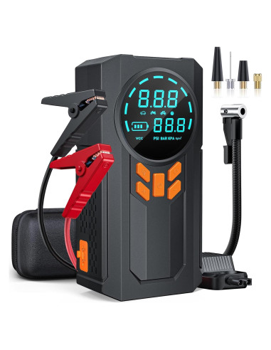 Arrancador de Batería Portátil WNDFLV JN-088D 5000A con Compresor