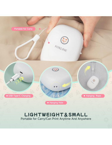Impresora Térmica Mini de Etiquetas FOXLINE F10 Bluetooth