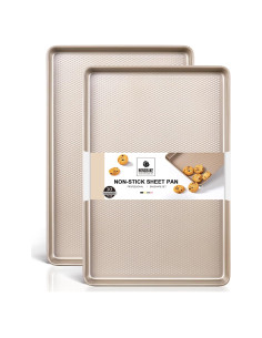 HONGBAKE Juego de 2 Bandejas para Hornear Antiadherentes 44.5 cm