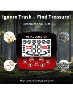 Detector de Metales Cyphyja GT921 Impermeable 10" IP68 Rojo 2