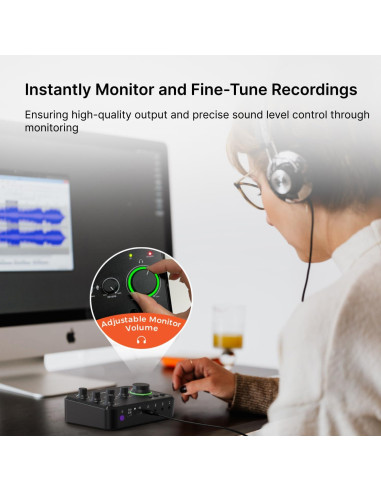 Interfaz de Audio AMIX20B - Mezclador 8 Canales, Bluetooth, 48V