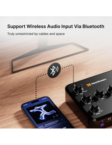 Interfaz de Audio AMIX20B - Mezclador 8 Canales, Bluetooth, 48V