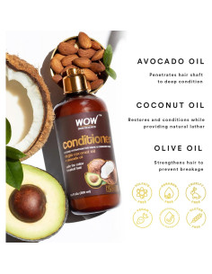 Acondicionador WOW Ciencia de la Piel 300 ml - Aceite de Coco y Aguacate - Restaura Cabello Seco y Dañado 2