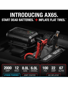 Arrancador de Salto NOCO AX65 2000A con Inflador de Neumáticos 2