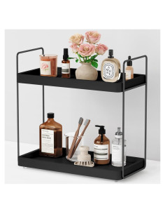 Organizador de Encimera de Baño Forbena Negro 2 Niveles