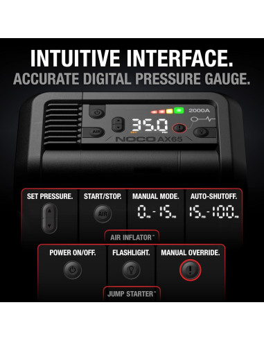 Arrancador de Salto NOCO AX65 2000A con Inflador de Neumáticos