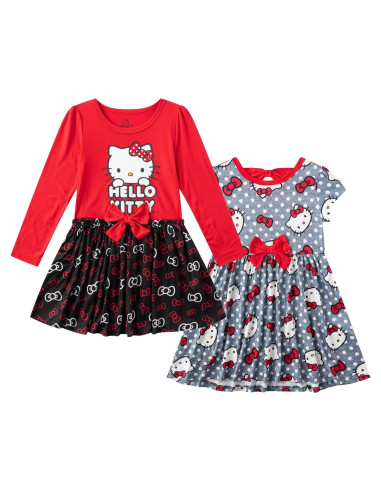 Vestidos Hello Kitty Sanrio para Niñas - 2 Paquetes Talla 5