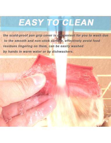 2 Pares de Fundas de Silicona Aislantes para Mangos de Sartenes