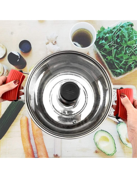 2 Pares de Fundas de Silicona Aislantes para Mangos de Sartenes