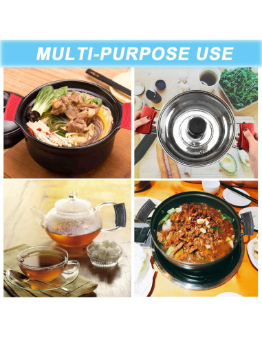 2 Pares de Fundas de Silicona Aislantes para Mangos de Sartenes