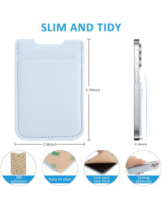 Billetera adhesiva para teléfono Fulgamo - 3 colores, doble bolsillo 2