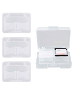 Estuche para 32 Tarjetas SD con 4 Soportes Plásticos - Transparente