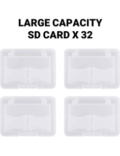 Estuche para 32 Tarjetas SD con 4 Soportes Plásticos - Transparente 2