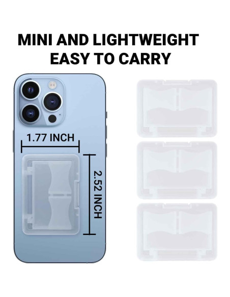 Estuche para 32 Tarjetas SD con 4 Soportes Plásticos - Transparente