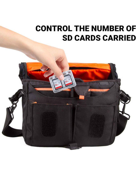 Estuche para 32 Tarjetas SD con 4 Soportes Plásticos - Transparente