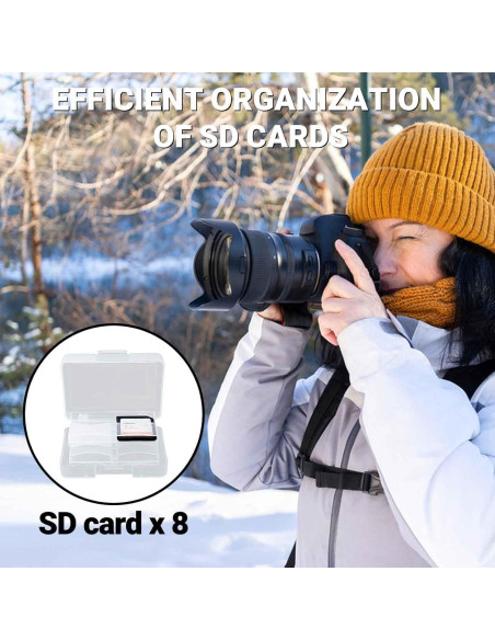 Estuche para 32 Tarjetas SD con 4 Soportes Plásticos - Transparente