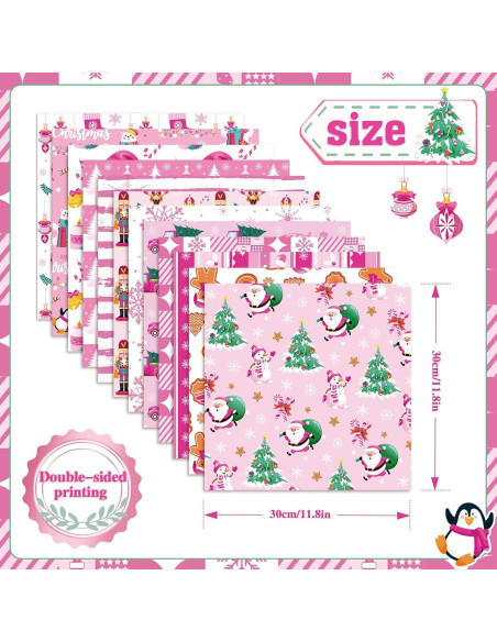 Papel de Scrapbook Navidad Konsait 24 Hojas 30x30cm Rosa