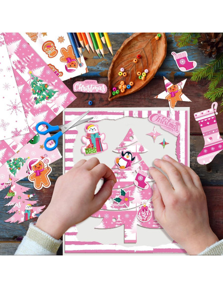 Papel de Scrapbook Navidad Konsait 24 Hojas 30x30cm Rosa
