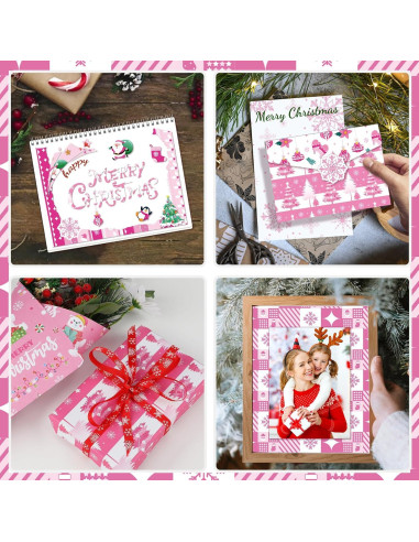 Papel de Scrapbook Navidad Konsait 24 Hojas 30x30cm Rosa