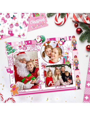 Papel de Scrapbook Navidad Konsait 24 Hojas 30x30cm Rosa