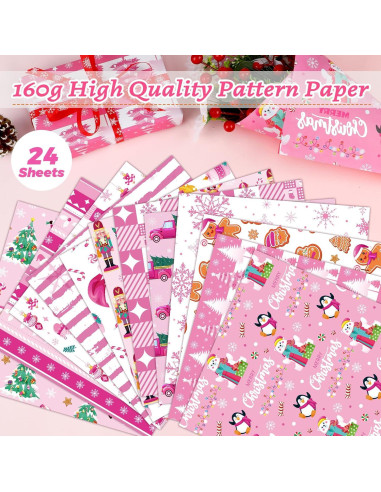 Papel de Scrapbook Navidad Konsait 24 Hojas 30x30cm Rosa
