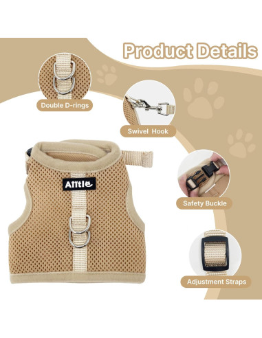 Conjunto Arnés y Correa AIITLE Caqui para Conejos y Mascotas