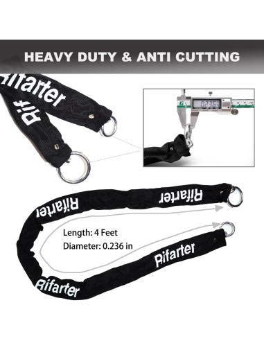 Candado en U Antirrobo Rifarter 18mm con Cadena 120cm