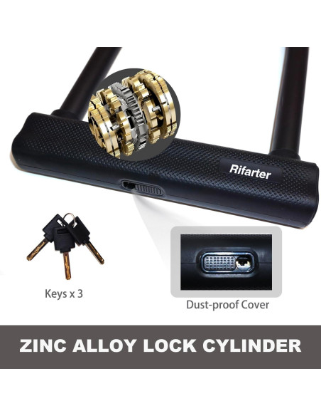 Candado en U Antirrobo Rifarter 18mm con Cadena 120cm