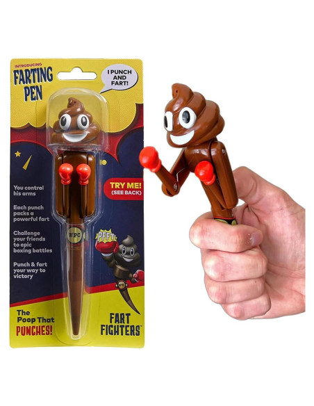 Bolígrafo de Caca que Flatula Boxeador - Regalo Divertido 19 cm