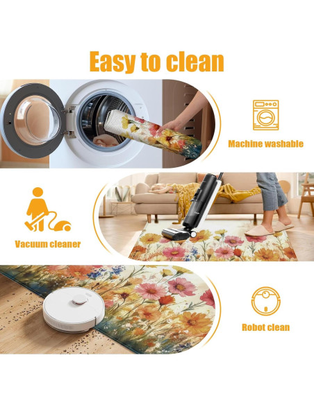 Alfombra de Baño Duibel Floral 76x43cm Antideslizante