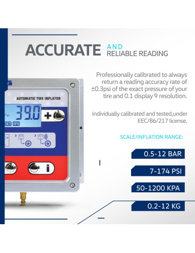 Manómetro de Presión de Neumáticos Automático Intradin 110-240V