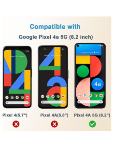 Protector de Pantalla Vidrio Templado HYGAMOCC Google Pixel 4a 5G 6.2" 2