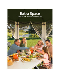 Carpa Plegable Hexagonal HarmonyHealth 4.06x4.06m Verde-Beige 2