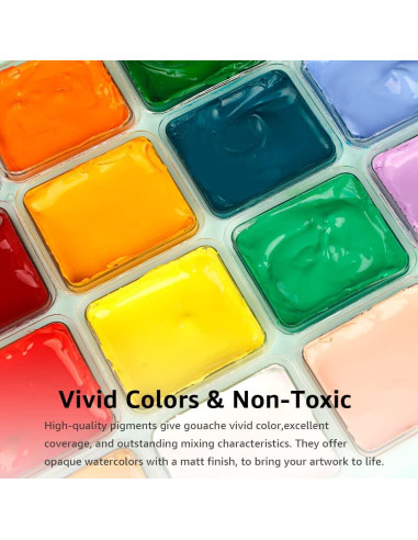 Juego de Pintura Gouache ABEIER 24 Colores 30ml No Tóxico