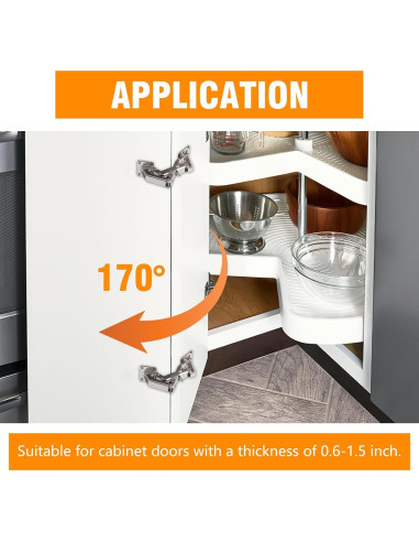 6 Piezas Bisagras Europeas CHANGE MOORE 170 Grados Ajustables