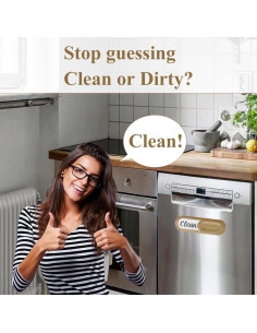 Imán de Lavavajillas Limpio y Sucio Couzilo Roble Blanco 2