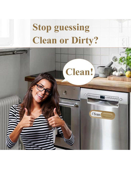 Imán de Lavavajillas Limpio y Sucio Couzilo Roble Blanco