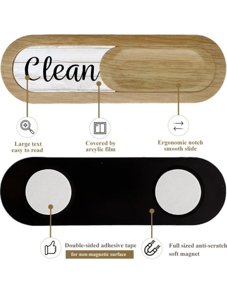 Imán de Lavavajillas Limpio y Sucio Couzilo Roble Blanco